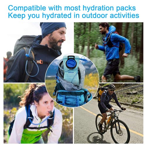 sphaiya Hydration Bladder 2L-3L Water Storage Bag Reservoir,Military Hydration Pack Replacement for Hiking Biking Climbing Cycling Running Camping Backpack with Clean Flexible Brush (3L-Green+Blue)