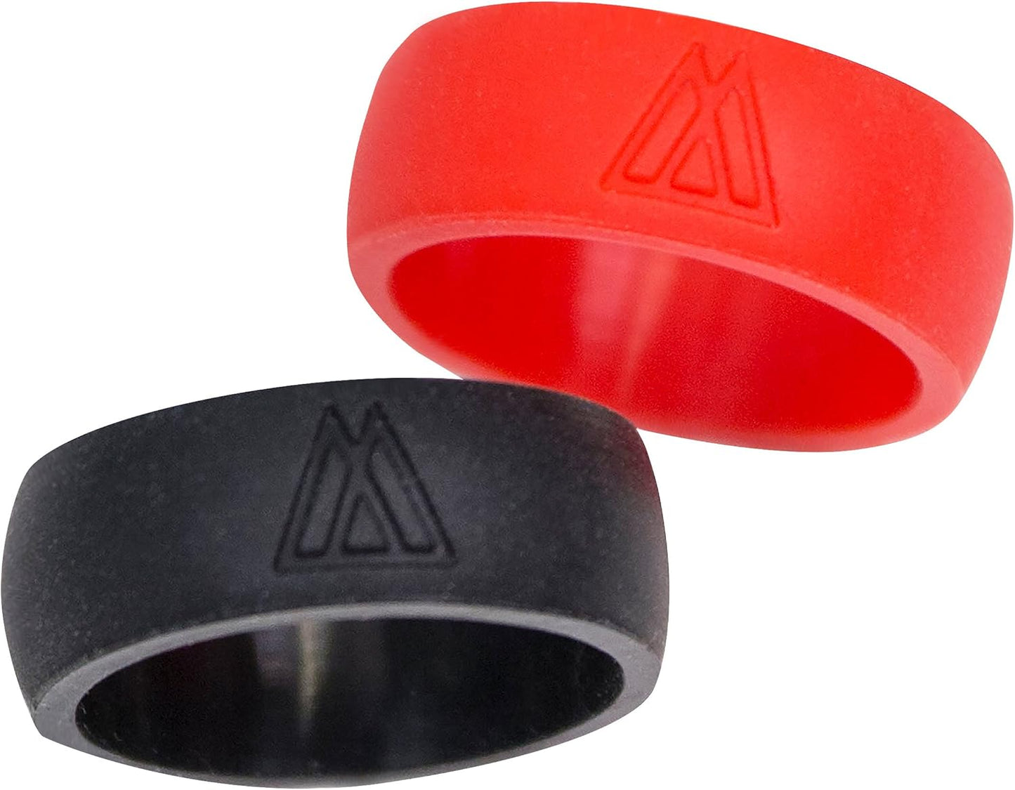 Silicone Wedding Ring 2 Pack. Designed for Comfort During Every Activity: Work, Play, Fitness, Exercise, Weight Lifting/Training, Running, Safe Silicone Wedding Band
