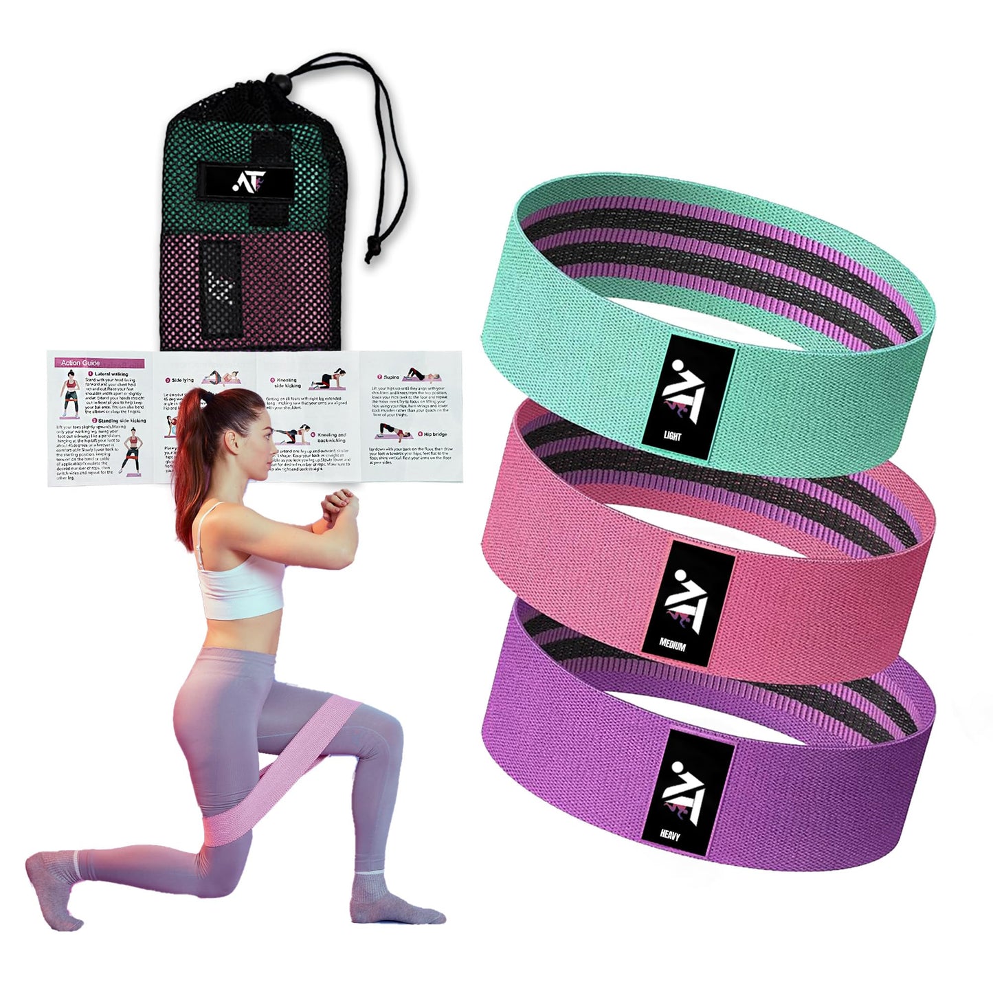 Generic Resistance Bands for Working Out - 3 Levels Exercise Bands for Full-Body Fitness - Booty Bands for Working Out - Exercising Bands for Home