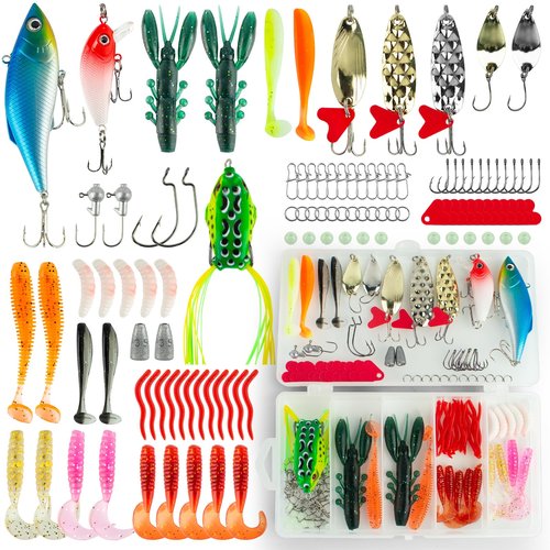 104pcs Fishing Tackle Set: Premium All-Water Column Lure Collection