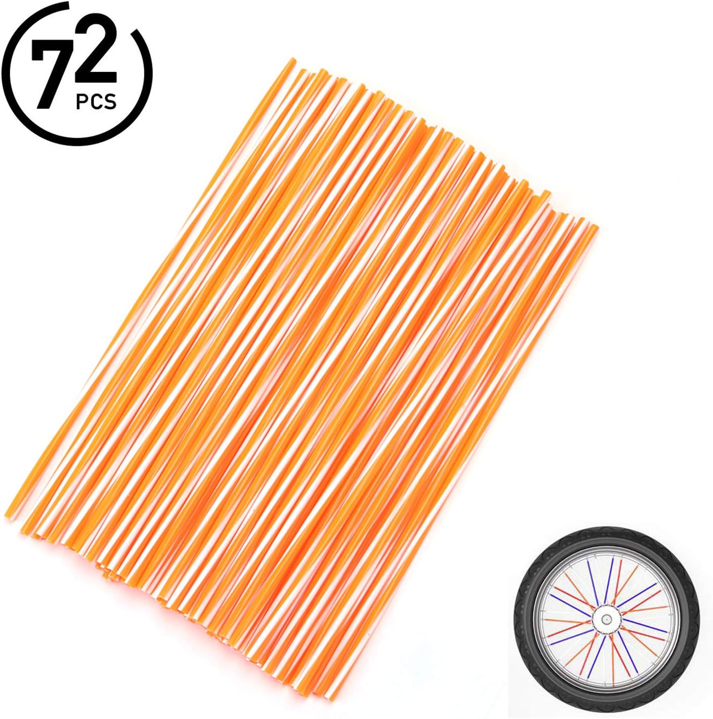 72Pcs Universal Spoke Skins Cover - Ovelur Wheel Spoke Wraps Skins Pipe Trim Decoration Protector For Motorcycle Dirt Bike Yamaha Harley Suzuki(Pink)