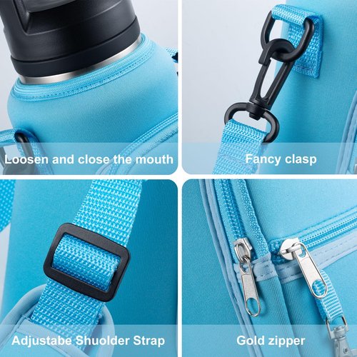 RRegeny Water Bottle Holder with Strap for Hydroflask 32oz 40oz Carrier Sling Bag with Phone Pocket Water Bottle Sleeve for Hiking Camping