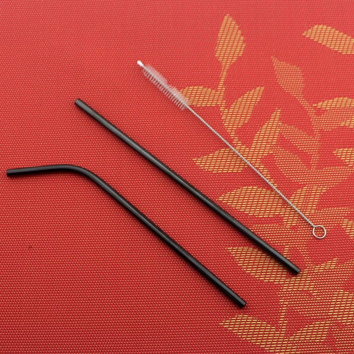 8 Pieces Stainless Steel Mirror Poblished Flatware Set Reusable Cutlery Set Travel Utensils Set with Straws for Camping Office or School Lunch,Dishwasher Safe (Rose Gold)