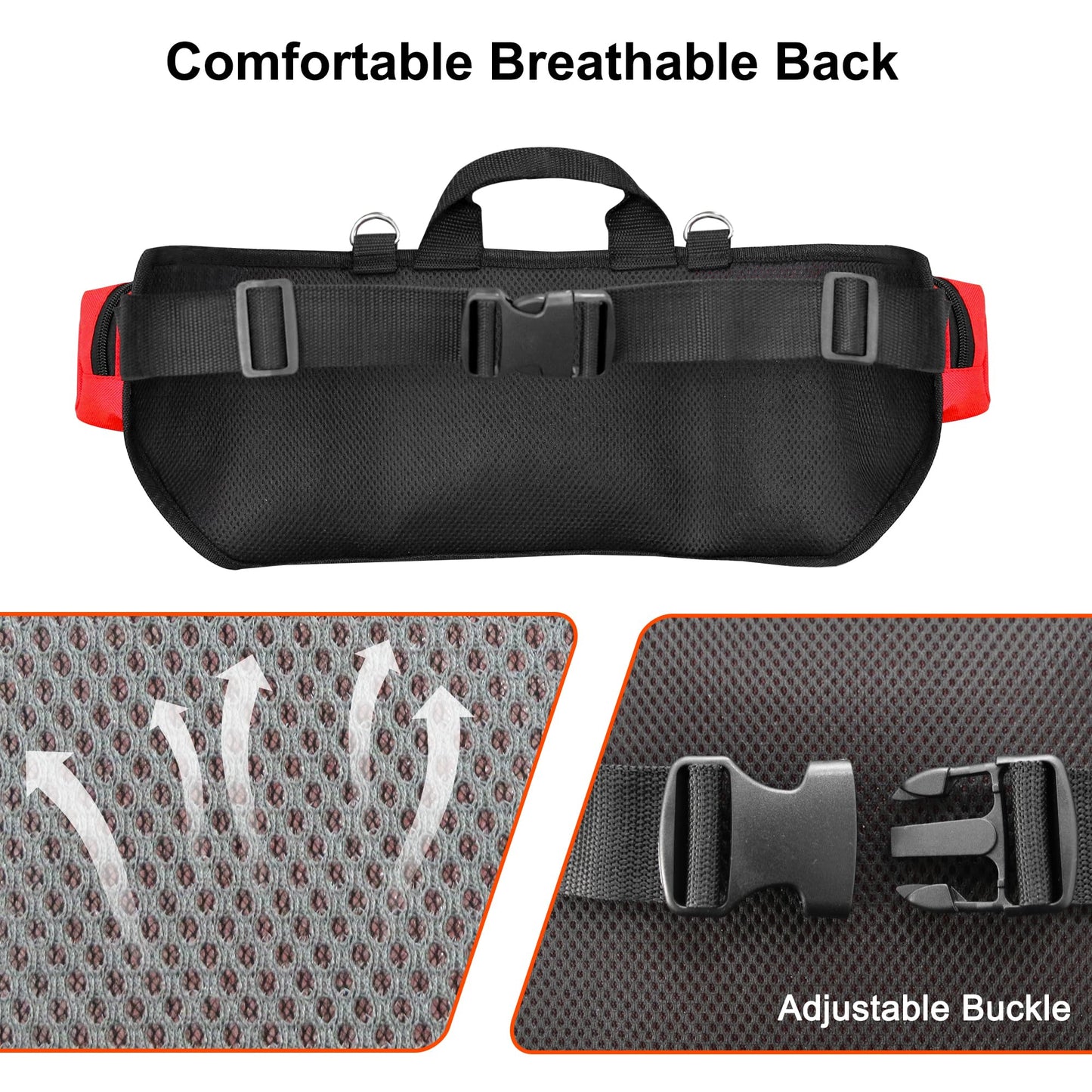 Professional First Aid Waist Pack,Medical Trauma Bag with Reflective,Portable First Aid Fanny Pack for Emergency at Home and Work,Outdoors,Hiking(Red)