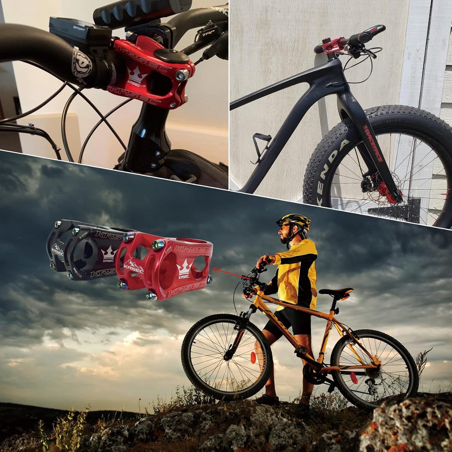 31.8 Stem 50mm Bike Stem Mountain Bike Stems Short Handlebar MTB Stem Aluminum Alloy for Most Bicycle,Road Bike,BMX,DH,FR,Fixie Gear Cycling Accessories