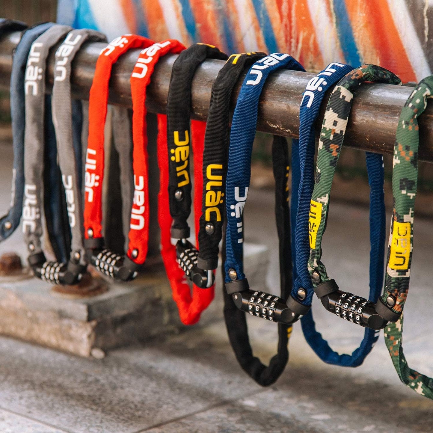 52ND Street Neo Chain Lock Combo, Resettable 4-Digit Combination Anti-Theft Bicycle Lock (Black)