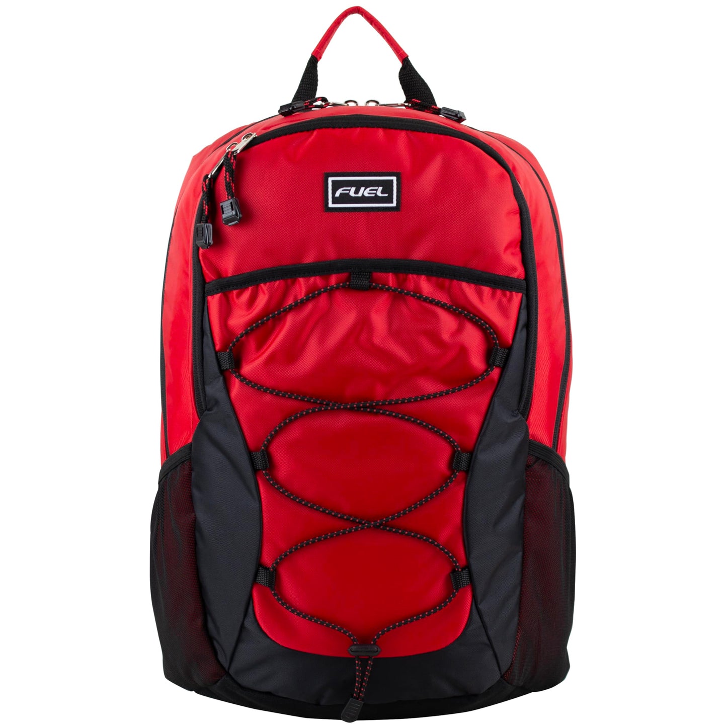 FUEL Sport Backpack w/Multiple Compartments & Bungee Great for Sports, Travel, Leisure, Classroom, Outdoors, Hiking - Red