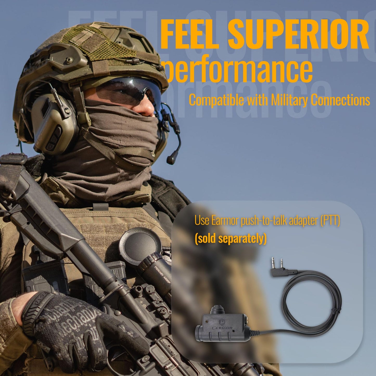 EARMOR M32 PLUS Tactical Headset for Helmet - Noise Canceling Headphones with mic for Shooting & Hunting Earmuffs, Nato TP120 Jacket, Green