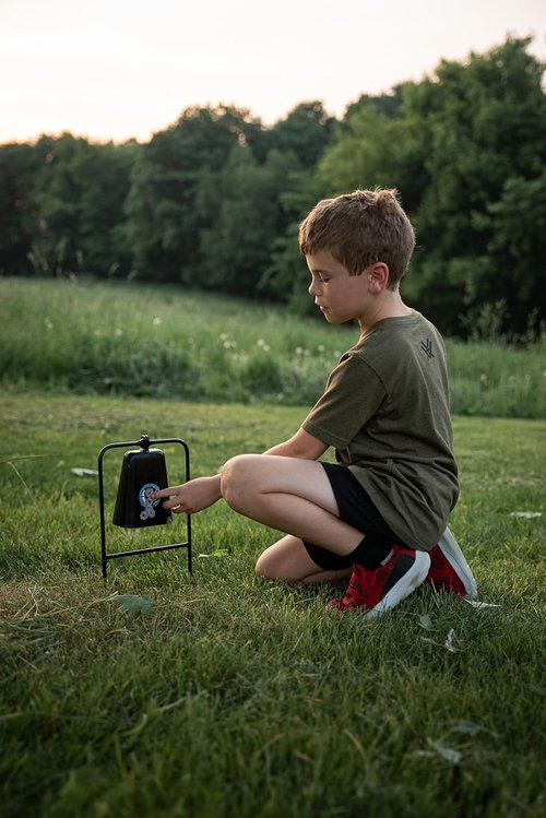 Do-All Outdoors Steel Cow Bell Shooting Plinking Target Rated for .22 Caliber , black