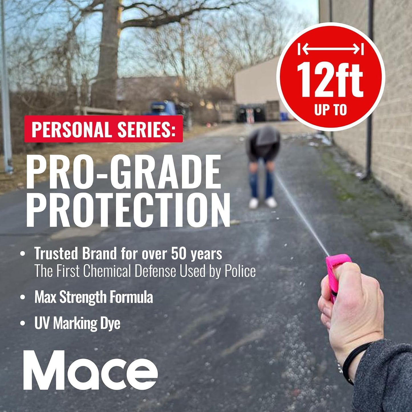 Rechargeable Mace Stun Gun for Self Defense - High Voltage with Bright LED Light