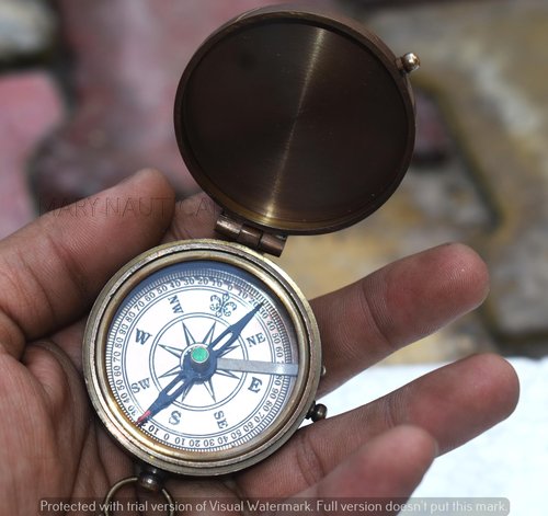 MARY NAUTICAL- Brass Compass Be Strong and Courageous.Joshua 1:9" Brass Engraved Compass-Pocket Compass with Leather Case-Baptism Gifts, Confirmation Gifts for Teenage Boys
