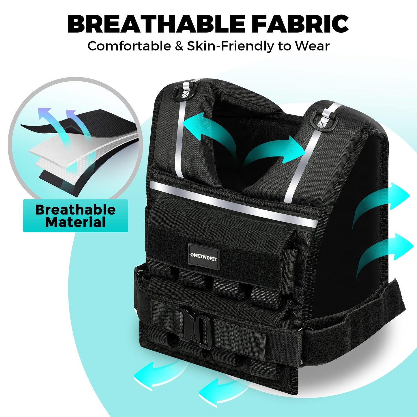 Adjustable Weighted Vest Men 2-35 LBS, Rucking Vests for Walking with Reflective Stripe, 1.2" Ultra Thick Shoulder Padding Strength Training Workout Vest for Running GYM Home, Detachable Iron Weights