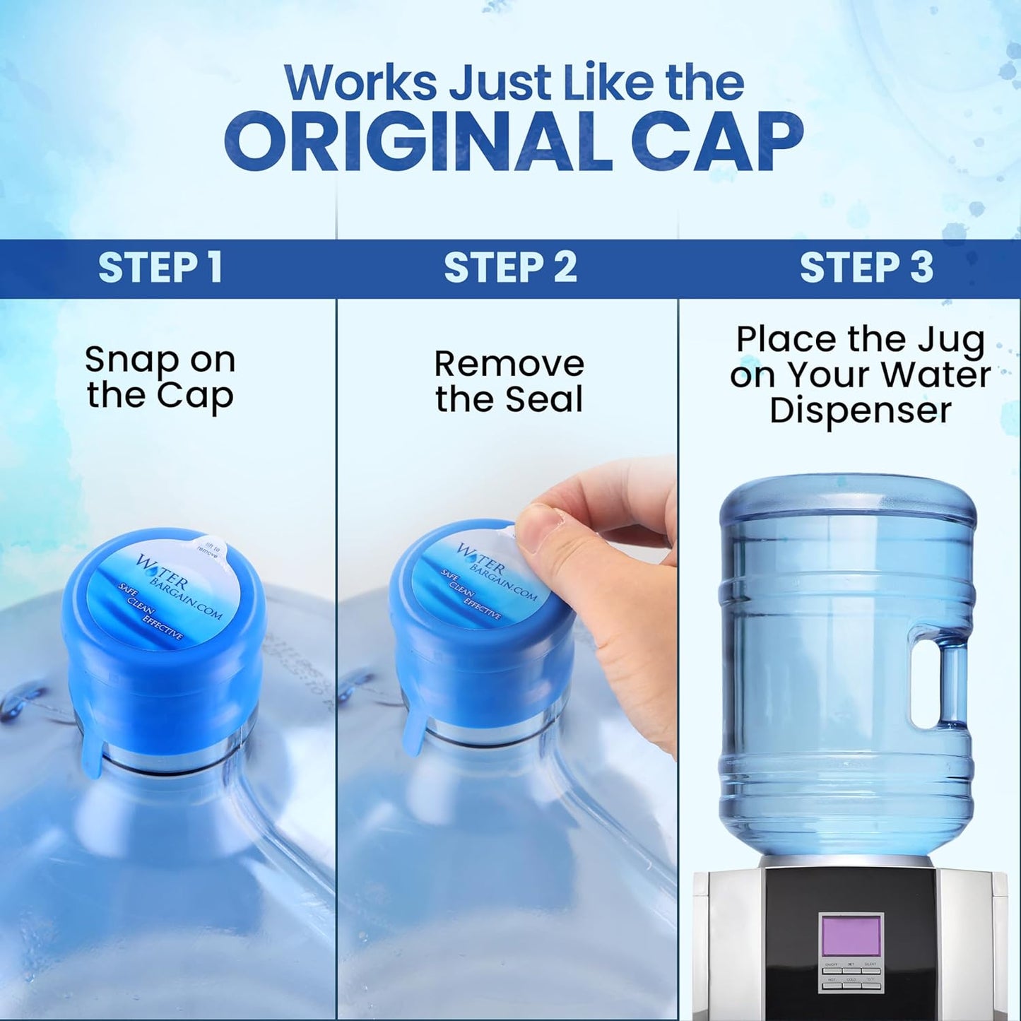 [10 Pack] USA Made 3 & 5 Gallon Water Bottle Caps - Spill Proof 5 Gallon Water Jug Cap fits 2, 3, 5, 6 Gallon Water Jugs - 5 Gallon Water Jug Lid - Lids for 5 Gallon Jug Cap, 3 Gallon Water Jug Cap