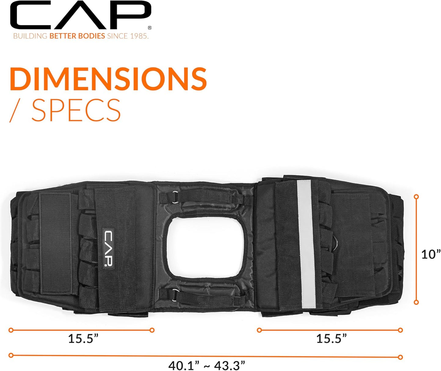 Adjustable Weighted Vest by CAP Barbell | Custom Fit for Enhanced Workouts