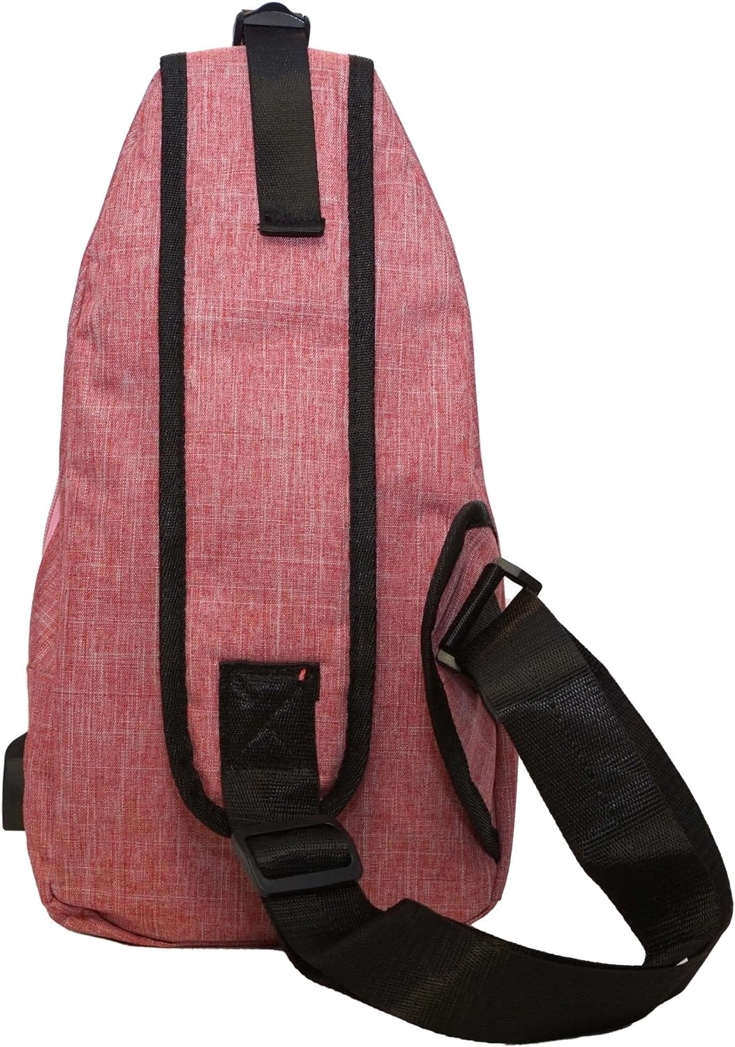 Anti-Theft Daypack Crossbody Sling Backpack, USB Charging Connector Port, Lightweight Day Pack for Travel, Hiking, Everyday, Regular, Black