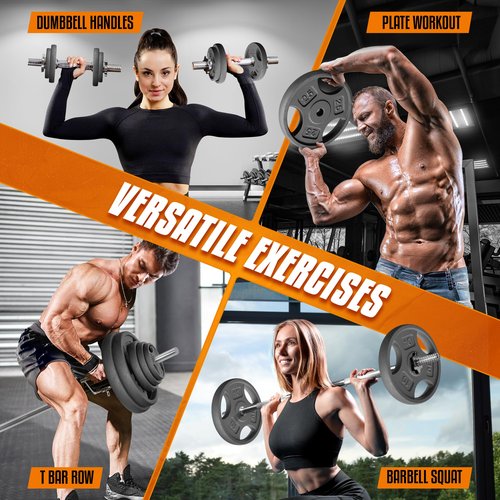 Yes4All 1 Inch Grip Cast Iron Weight Plates for Dumbbells – Standard Weight Plates- 10lb - 4pcs