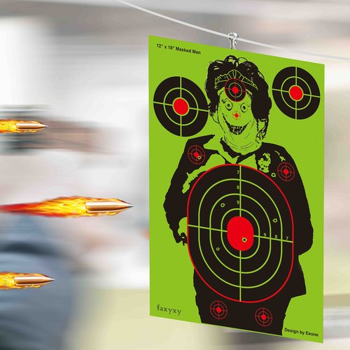Hunter Splatter Shooting Targets - 12 x18'' Range Paper Targets, Funny & Easily See Your Shots Bright Fluorescent Green Shooting Accessories, Great for All Firearms