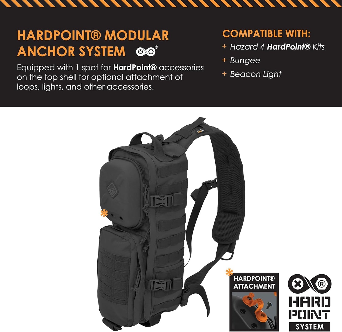 HAZARD 4 Plan B V17 - Semi-Hard Shell Sling Bag, Small Tactical Bag, Military Modular Webbing, Attachment Compatible (11.8L)