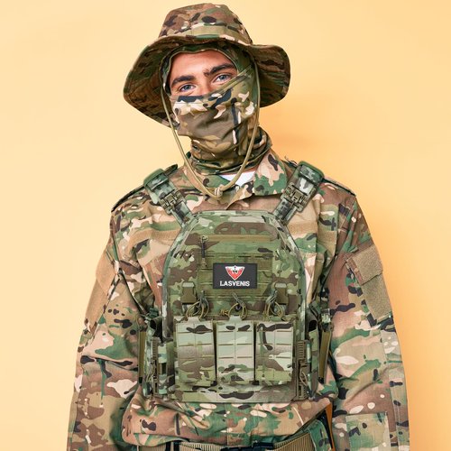 LASVENIS Tactical Vest for Men Weighted Vest Fully Adjustable Outdoor Training Gaming Vests