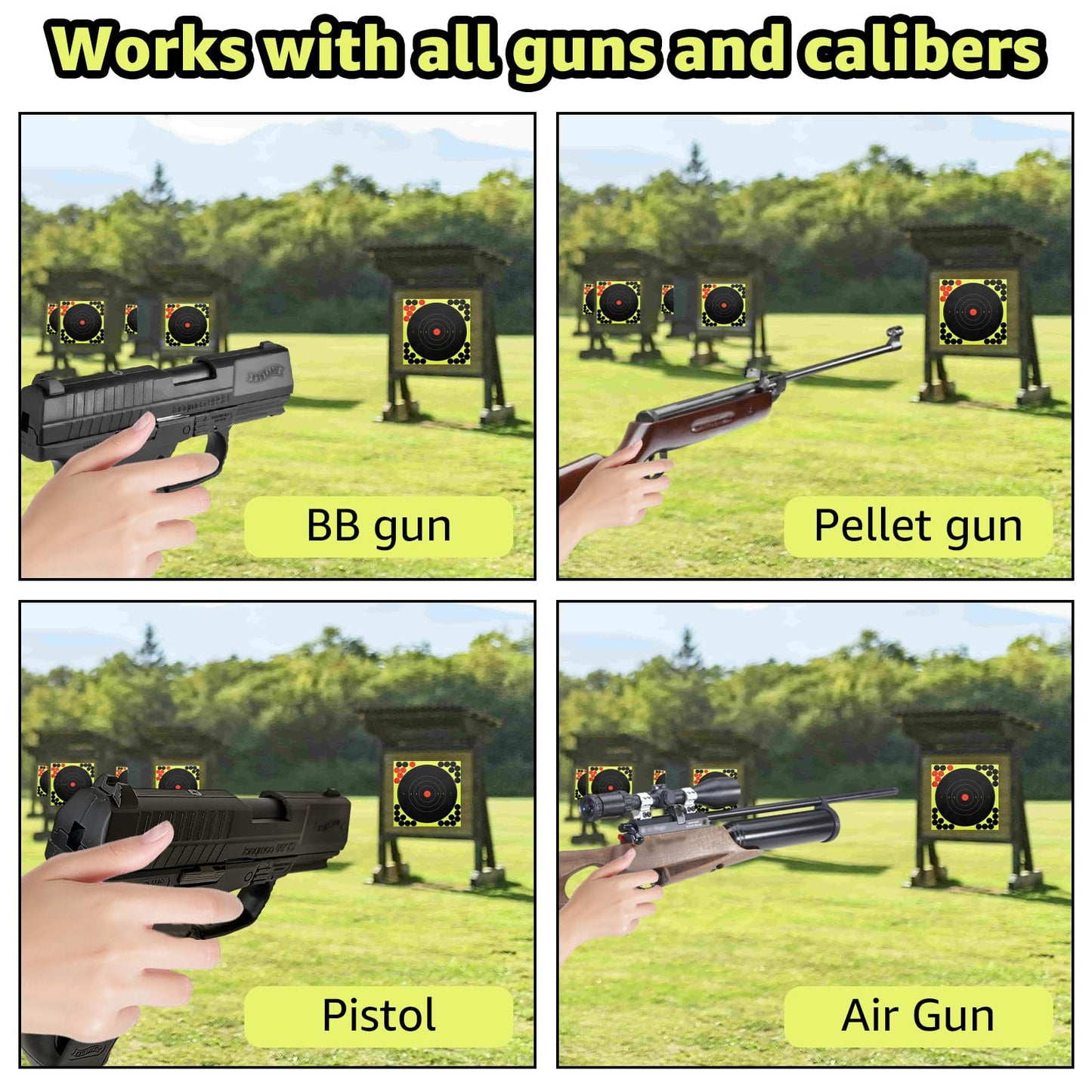 50PCS Self Adhesive Shooting Target, 12 Inch Paper Sticker Targets with Cover-up Patches, Paper Target for Gun, Pistol, Rifle, Bb Gun, Airsoft, Pellet Gun, Air Rifle