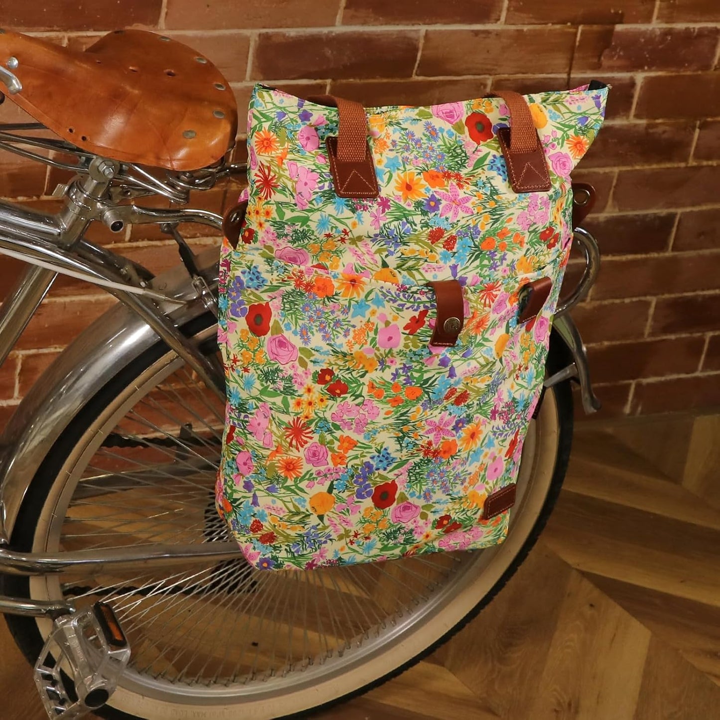 TOURBON Canvas Clip-On Quick-Release Bike Panniers Women's Shoulder Tote Bag