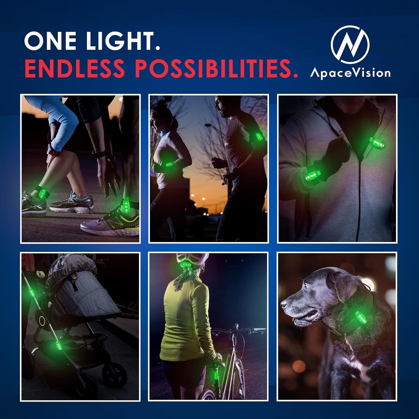 EverLightFX USB Rechargeable LED Safety Light (2 Pack) by Apace - Super Bright Bike Tail Light Works Brilliantly as Running Light for Joggers, Pets, Bicycle Strobe or Rear Clip On Lights