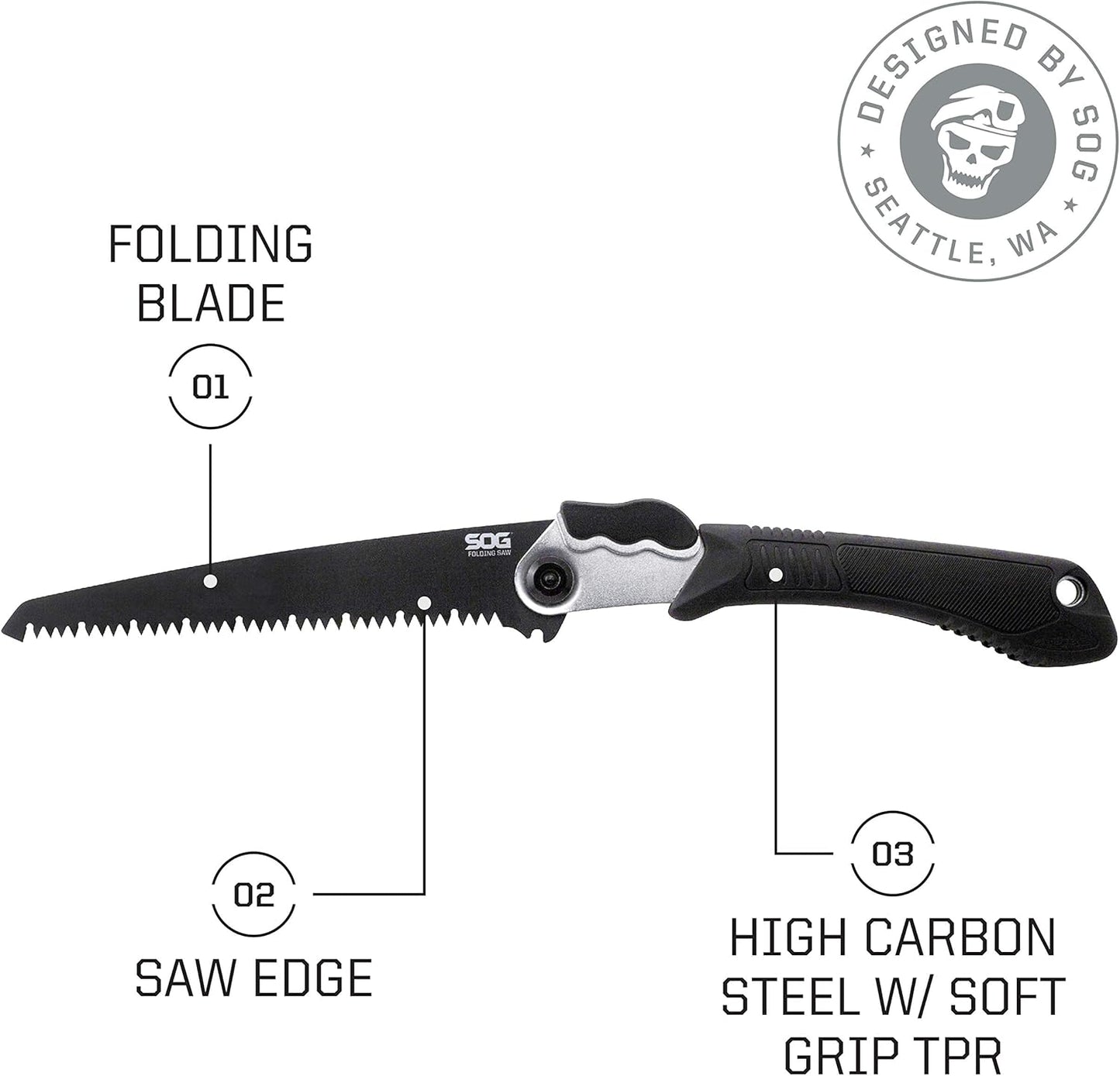 Survival Hawk Tactical Hatchet - Multi-Purpose Outdoor Tool with Fire Starter & Paracord Handle (SK1001-CP), Black