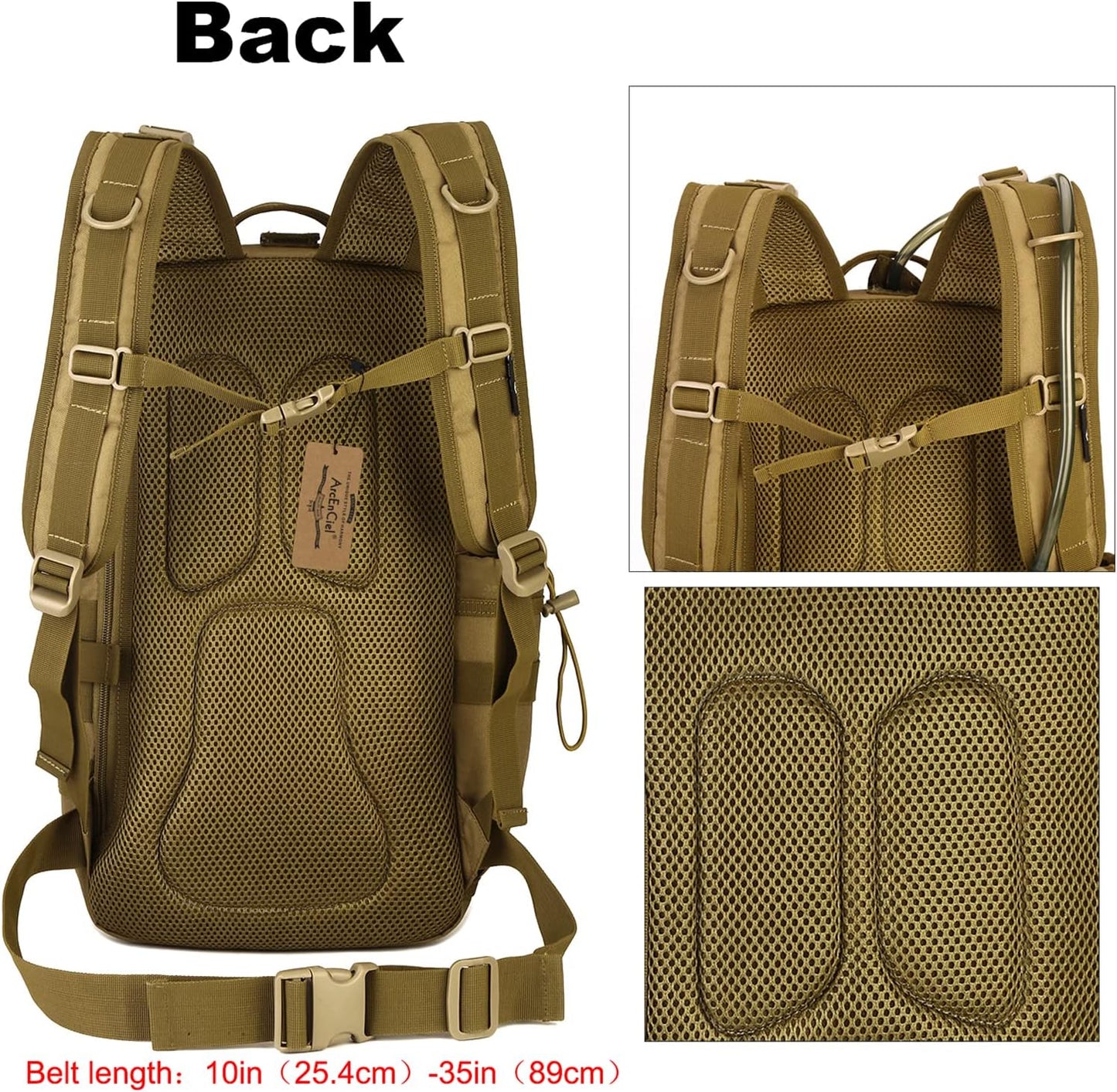 ArcEnCiel Hydration Pack Motorcycle Backpack Tactical Bag with Patch without Waterbladder