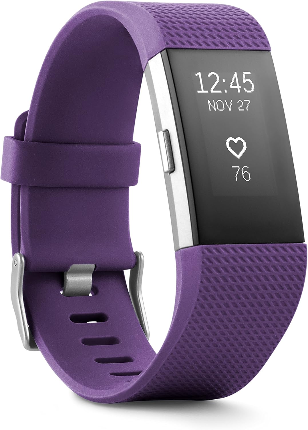 Fitbit Charge 2 Heart Rate + Fitness Wristband, Black, Large (US Version), 1 Count