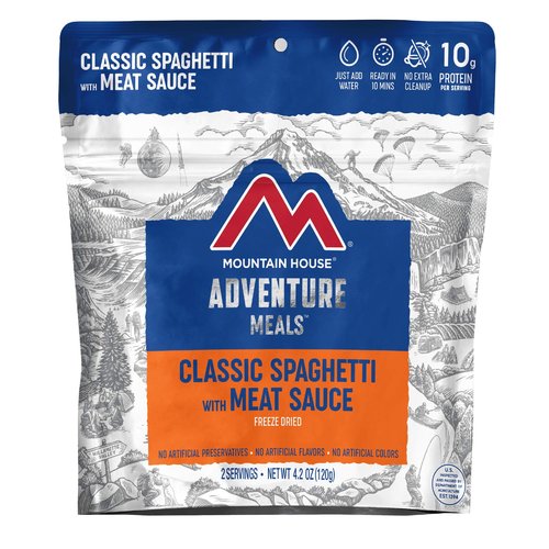 Mountain House Rice & Chicken | Freeze Dried Backpacking & Camping Food |2-Servings | Gluten-Free & Classic Spaghetti with Meat Sauce | Freeze Dried Backpacking & Camping Food |2 Servings