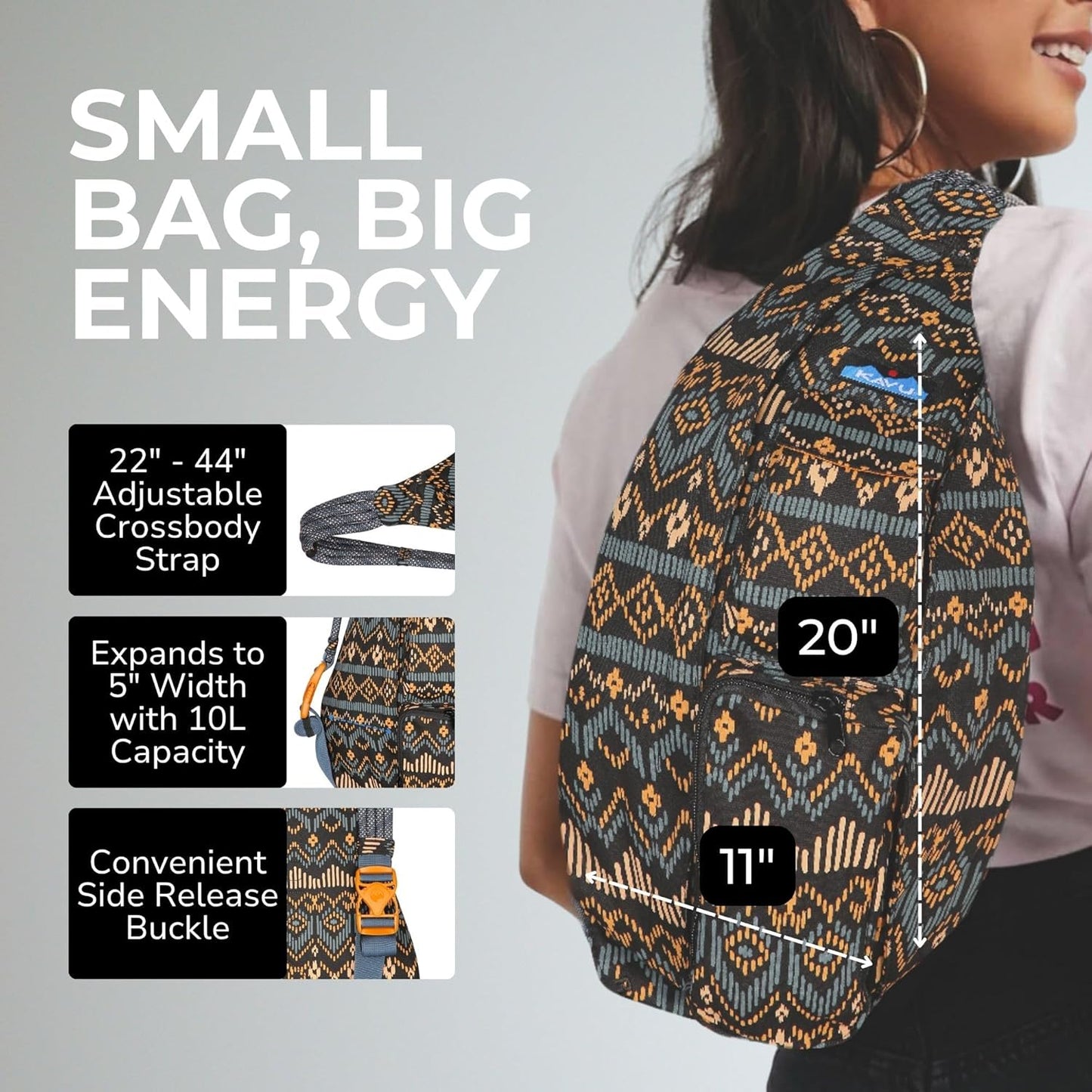 KAVU Rope Bag - Sling Pack for Hiking, Camping, and Commuting