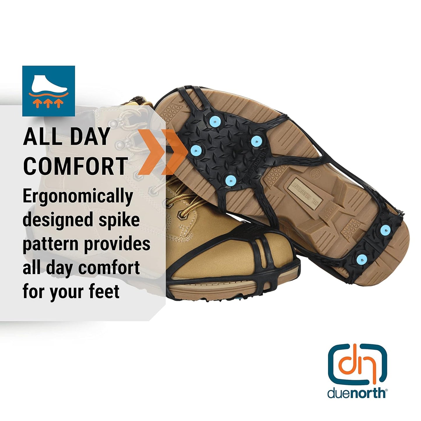 Due North Everyday Pro Traction Aids for Running and Walking on Ice and Snow - Ice Cleat Winter Spikes for Men & Women
