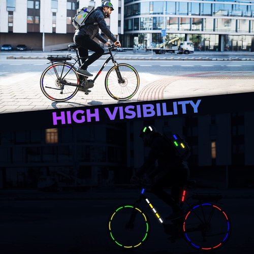 LOOM Reflective Stickers for Bikes Rims | 18pc Brilliant-flurYelGreen | Reflective Tape for Motorcycle Helmet Decals and Bike Reflectors | Hi Vis Bicycle reflectors, Mailbox Stickers