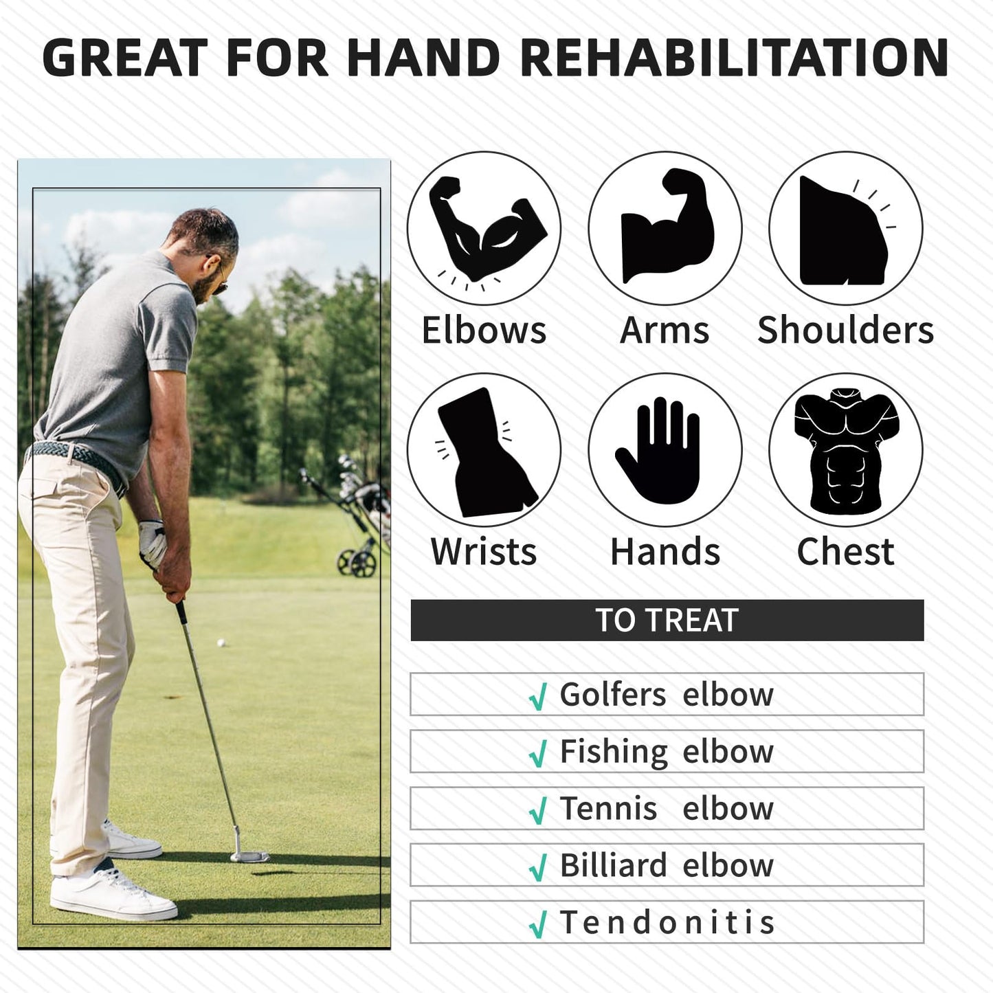 FlexBar for Physical Therapy, Tennis Elbow Therapy Bar Improves Grip Strength, Relieve Tendonitis Pain, Resistance Bar for Golfers Elbow Wrist Forearms Pain Relief - 3ps