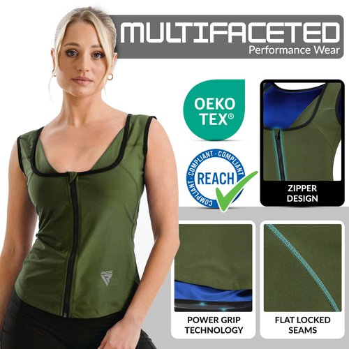 RDX Women’s Sauna Vest Heat Trapping Sweat Waist Trainer - REACH OEKO TEX 100 Certified Body Shaper