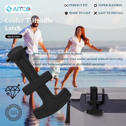 ZAITOE 2 Pack - Cooler T-Handle Latch with Hinge Pin Compatible with 25/50/ 72 Qt Ig-loo BMX/Overland Coolers Latches Replacement (Not Fit IMX Cooler)