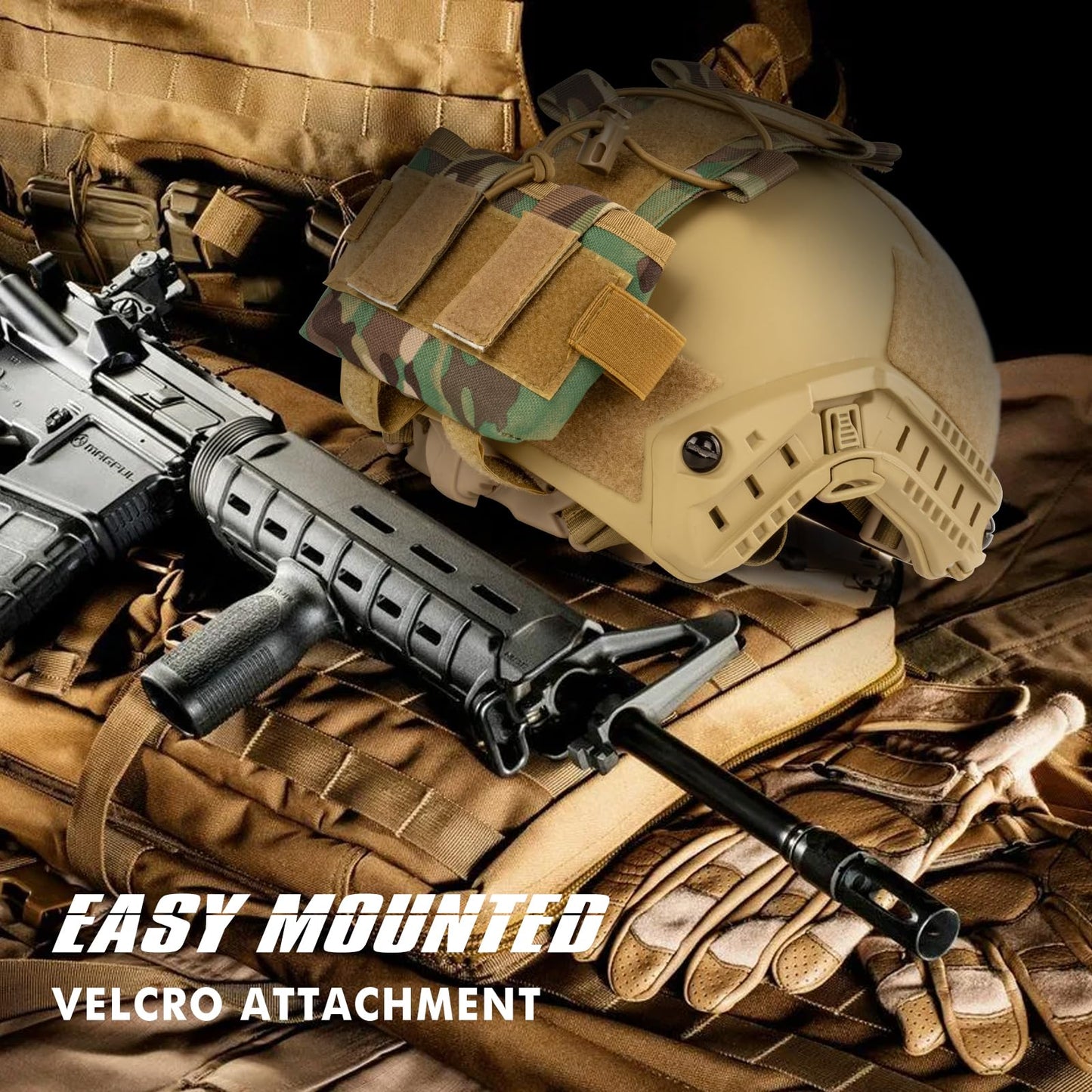 Gexmil Tactical Helmet Battery Pouch Counterweight Pouch MK2 Helmet Battery Pack Balance Weight Bag for Airsoft Hunting Outdoor Sports(Sand Color)