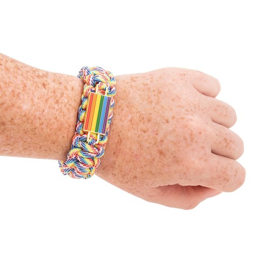 Desert Cactus Gay Pride Flag Paracord Bracelet - Adjustable Size (Paracord)