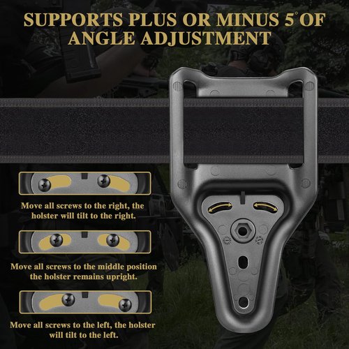 WARRIORLAND Mid-Ride Cantable Universal 2" Belt Loop (CUBL), Attachment for Duty Holster Belt, Adapter Fits 3-Hole Pattern Holsters- Black