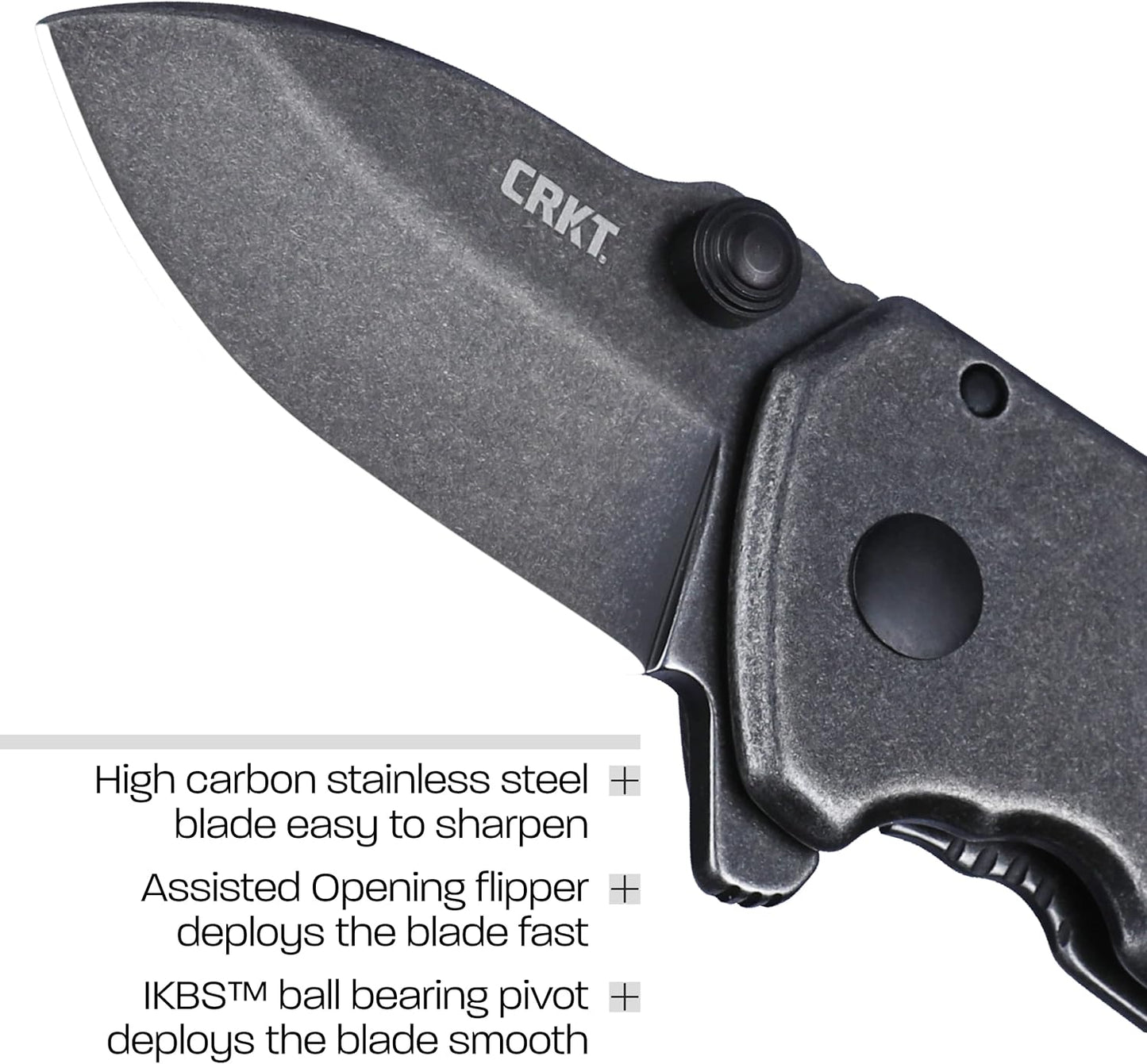 CRKT Squid Everyday Carry EDC Pocket Folding Knife with Frame Lock: Stainless Steel Plain Edge Blade, Stainless Steel Handle, Pocket Clip, 2490KS