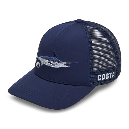 Costa Del Mar Stitched Trucker Marlin Hat Ice Blue