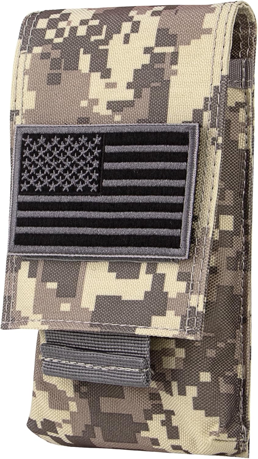 IronSeals Tactical Molle Phone Pouch Holster Waist Belt Pouch with Pull Tab for iPhone 16 Pro Max/16 Pro/16/15 Pro Max/14 Pro Max/ 13 Pro Max/ 12 Pro Max/ 11 Pro Max