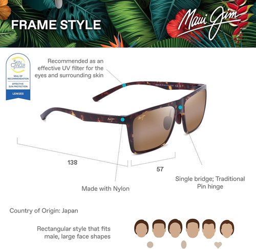 Maui Jim Men's and Women's Beaches Polarized Aviator Sunglasses