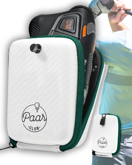 PAAR CLUB White Golf Range Finder Case - 100% Compatible with Most Rangefinders Brands: Bushnell/Callaway/TekTek/Bluetees - Hard Shell Case w/Carabiner + Belt Clip