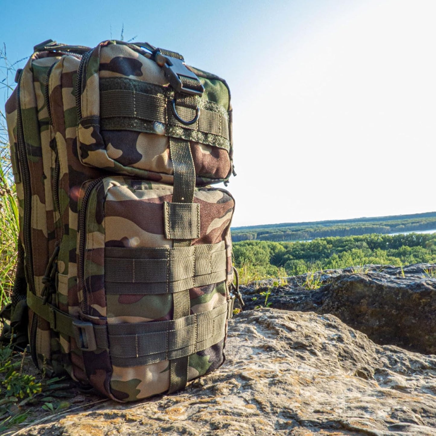 Fox Outdoor Products Medium Transport Pack | 29L Tactical Backpack with Organizer Pockets, MOLLE Webbing & Hydration Sleeve, Coyote