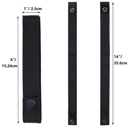 VEPKOIT Molle Strap 6 inch, Tactical Molle Accessories Molle Webbing Straps, Military Molle Attachment Clips Snap Strap for Backpack, Outdoor Nylon Thumb Molle Panel Straps (4, Black)