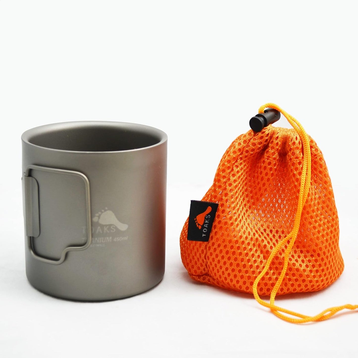 TOAKS 450ml Titanium Double Wall Camping Cup - Lightweight & Durable