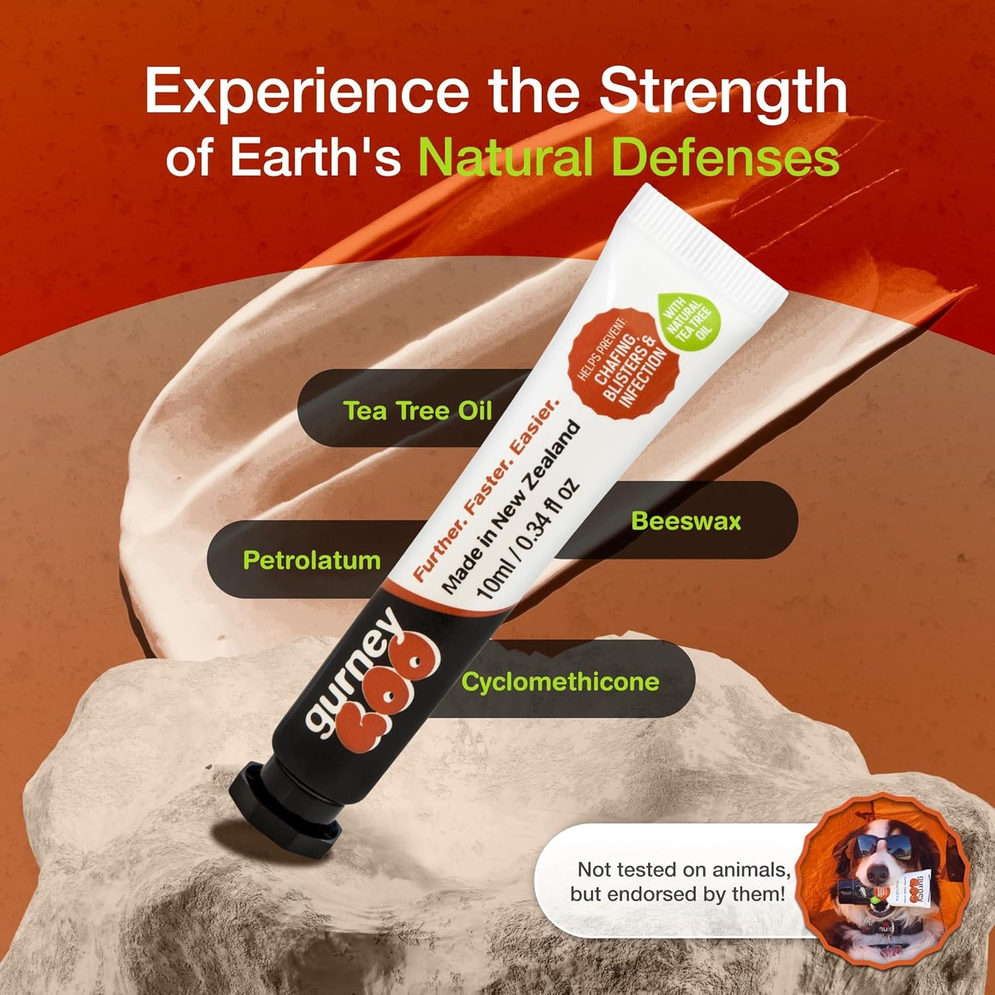 Chafing Cream for Women & Men, Anti Chafing, Blistering & Pruning Essential with Tea Tree Oil, Ideal for Trench Foot & Thigh Chafing Prevention - GurneyGoo