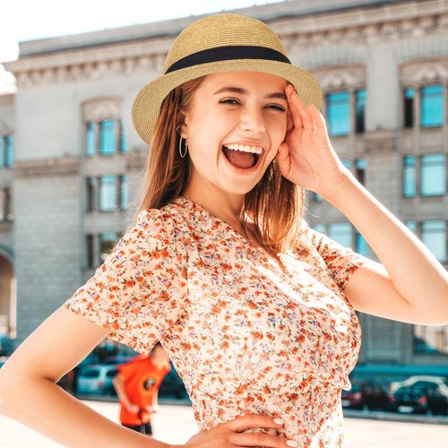 Straw Fedora-Sun-Hats for Women Men Summer Short-Brim-Trilby-Hat Packable Panama-Jazz Beach Hat(Size:M) Khaki