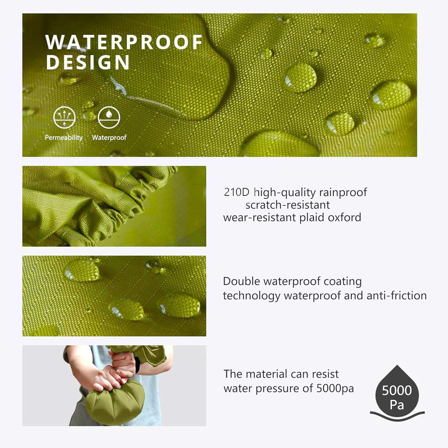 Waterproof Backpack Rain Cover,8000mm Waterproof Level,Upgraded with Reflective,Anti-Slip Cross Buckle Straps,Ultra-Strong Multilayer Structure for Hiking,Biking,Camping,Outdoor, Traveling